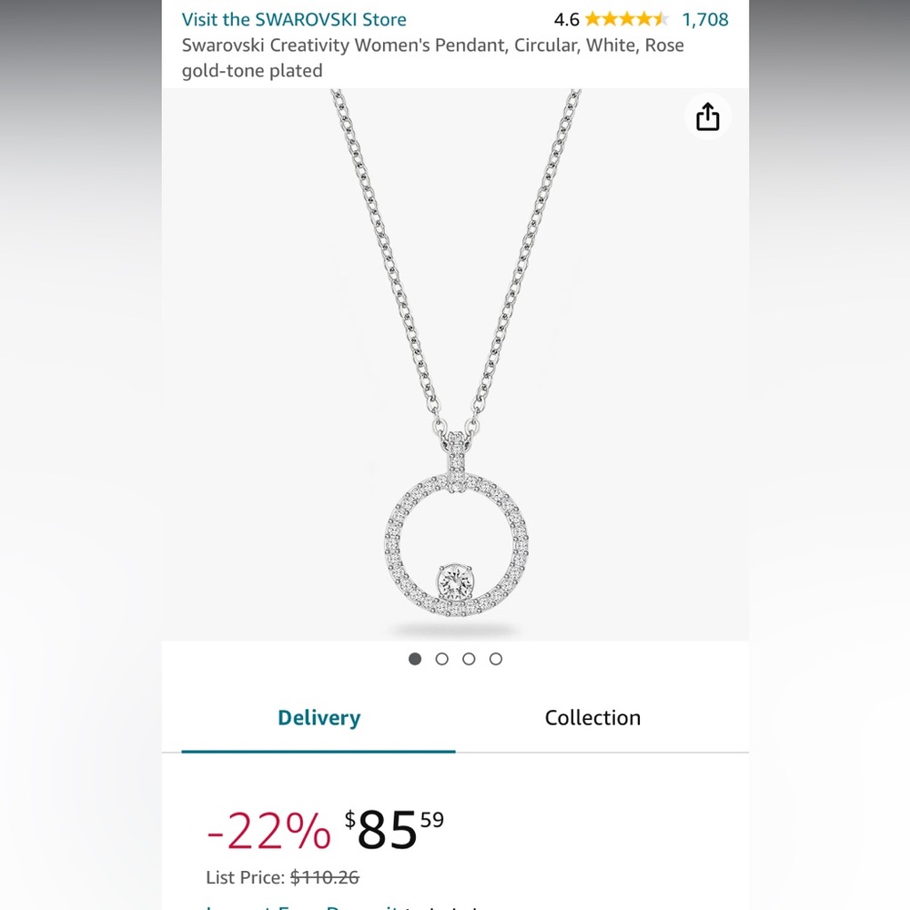 Swarovski crystal necklace circle pendant
